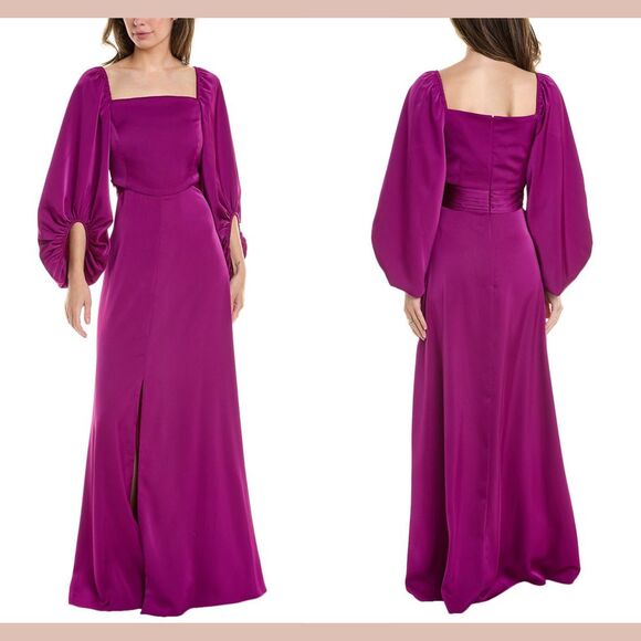 NWT $795 Sachin & Babi [ 2 ] Square‎ Neck Bryant Gown in Sparkling Grape Purple - Picture 3 of 15